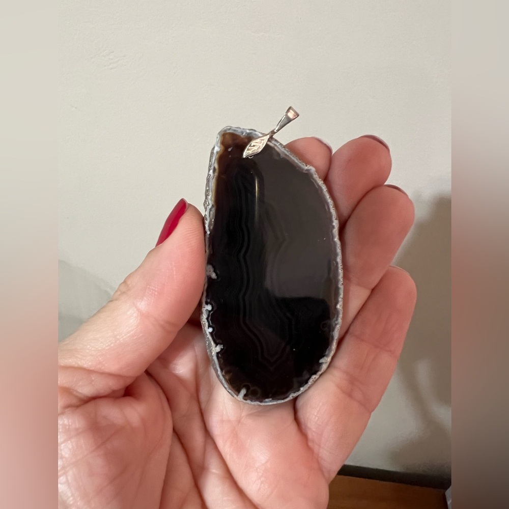 Black agate pendant. - Picture 2 of 5